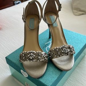 Beautiful silver rhinestone sandals. Perfect condition.  Worn once.